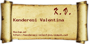 Kenderesi Valentina névjegykártya